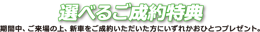 選べるご成約特典